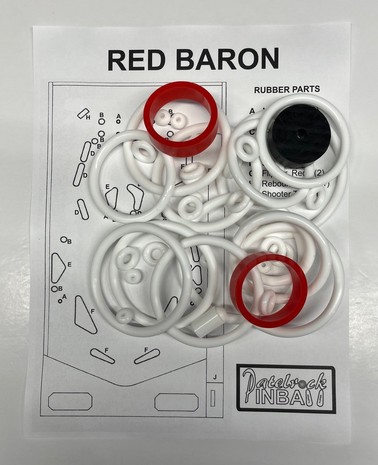 Barni Red Baron Pinball Machine Rubber Ring Kit