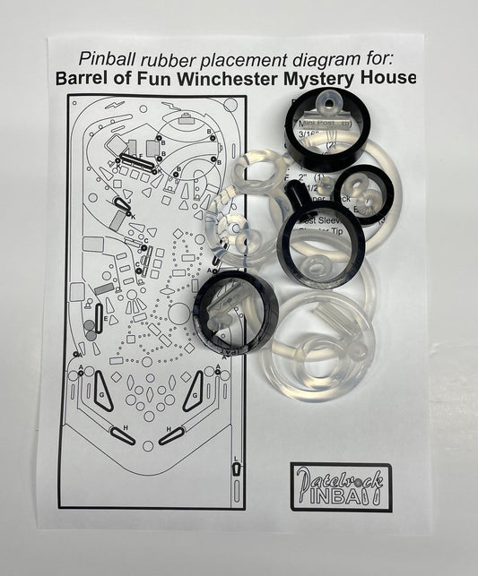Barrels of Fun Winchester Mystery House Pinball Machine Rubber Ring Kit