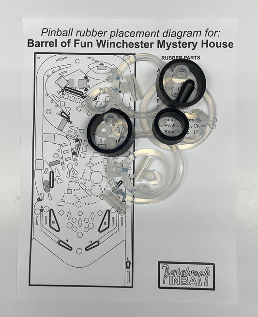 Barrels of Fun Winchester Mystery House Pinball Machine Rubber Ring Kit