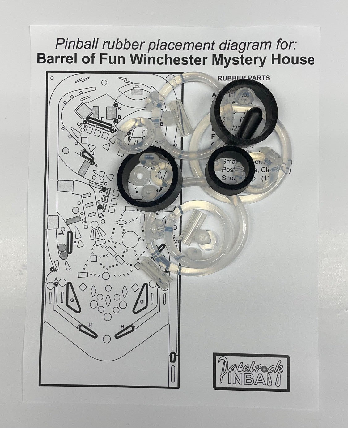 Barrels of Fun Winchester Mystery House Pinball Machine Rubber Ring Kit