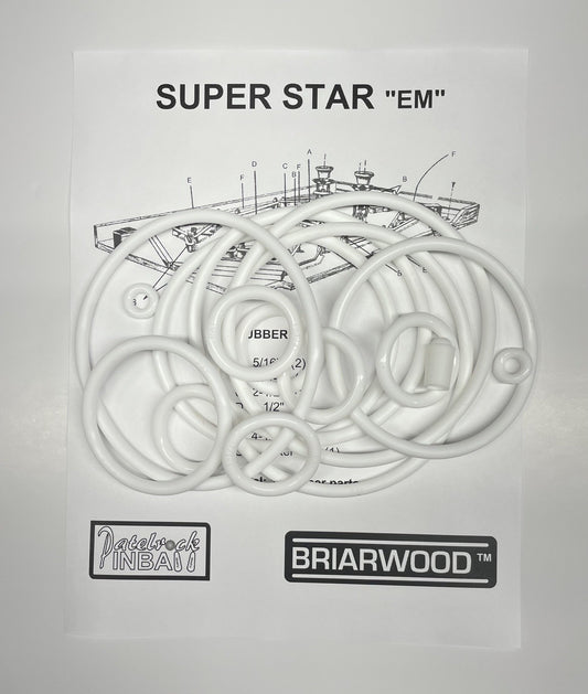 Briarwood Super Star (Electromacanical) Pinball Machine Rubber Ring Kit