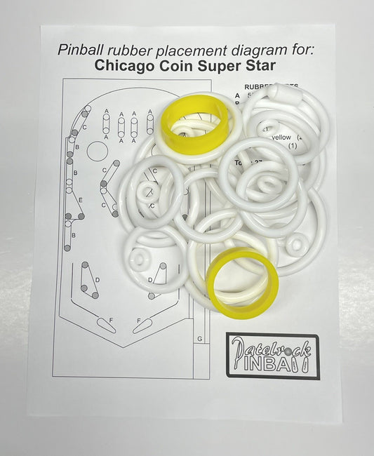 Chicago Coin Super Star Pinball Machine Rubber Ring Kit