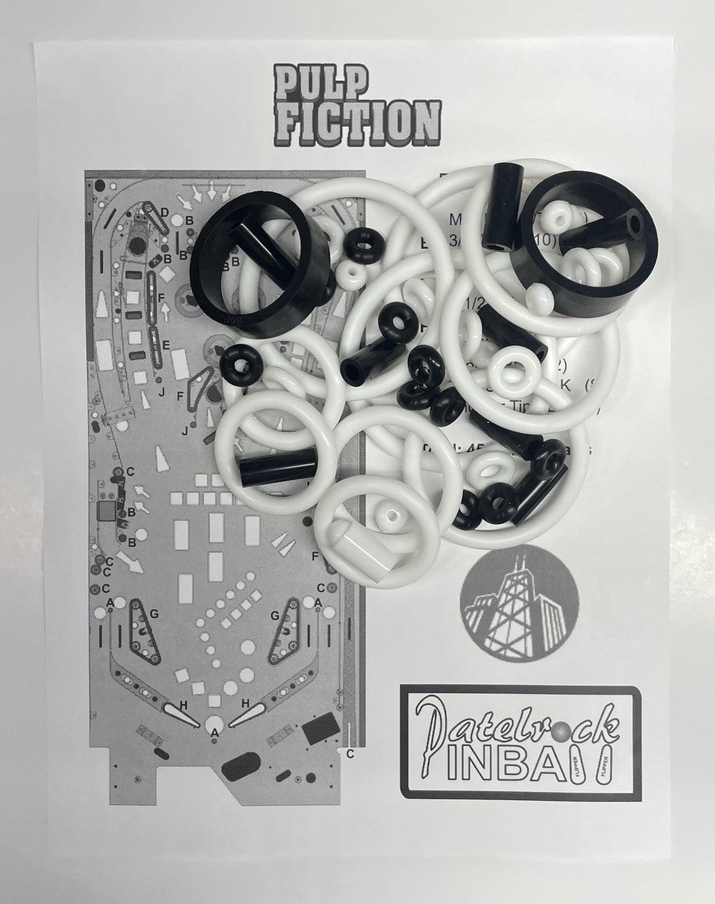 Chicago Gaming Pulp Fiction Pinball Machine Rubber Ring Kit