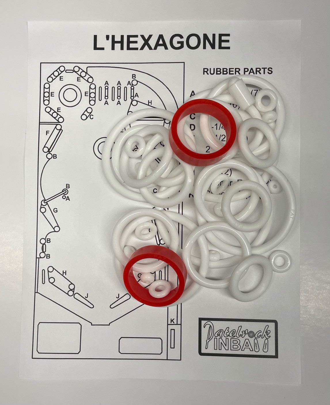 Christian Tabart Automatic L'Hexagone Pinball Machine Rubber Ring Kit