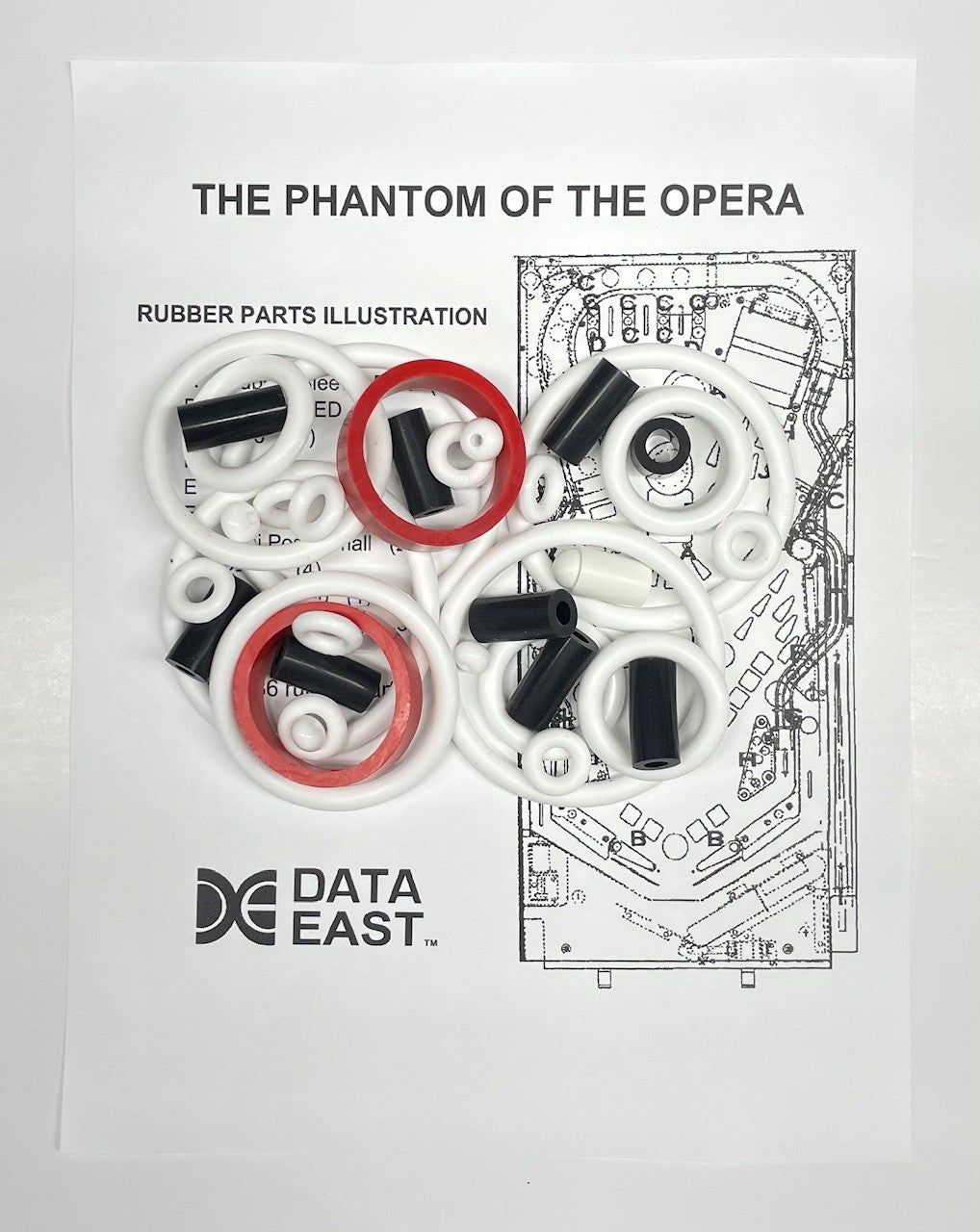 Data East Phantom of the Opera Pinball Machine Rubber Ring Kit