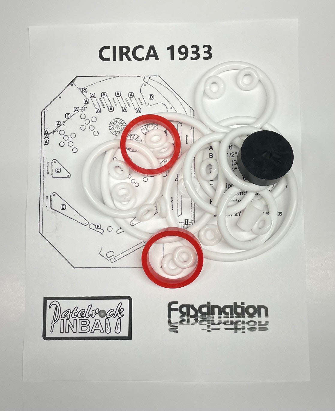 Fascination Circa 1933 Pinball Machine Rubber Ring Kit