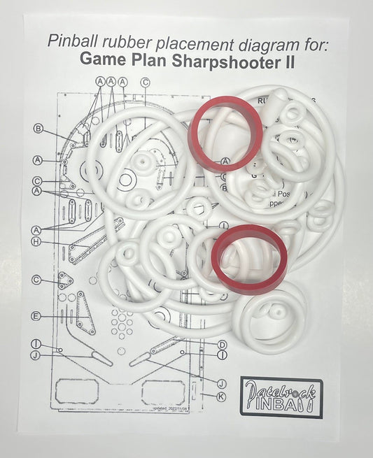 Game Plan Sharp Shooter II Pinball Machine Rubber Ring Kit