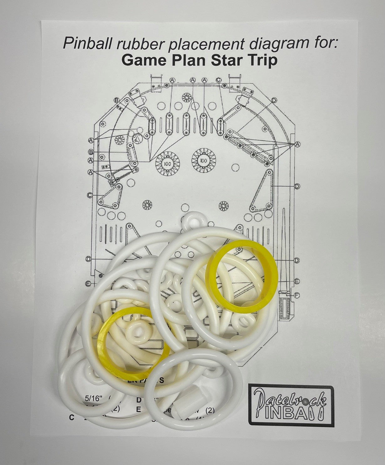 Game Plan Star Trip Pinball Machine Rubber Ring Kit