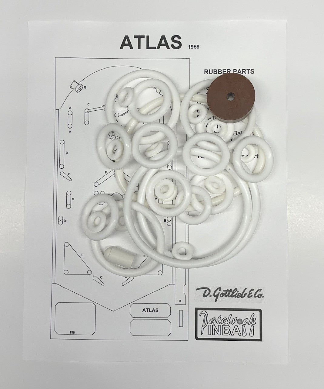 Gottlieb Atlas Pinball Machine Rubber Ring Kit