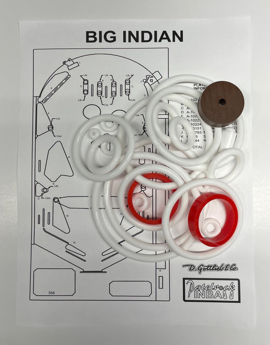 Gottlieb Big Indian Pinball Machine Rubber Ring Kit