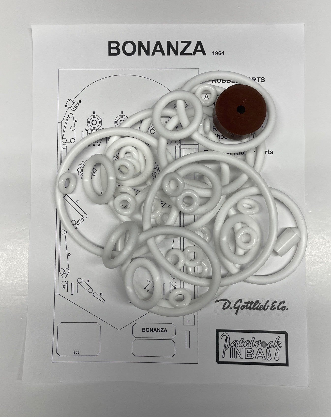 Gottlieb Bonanza Pinball Machine Rubber Ring Kit