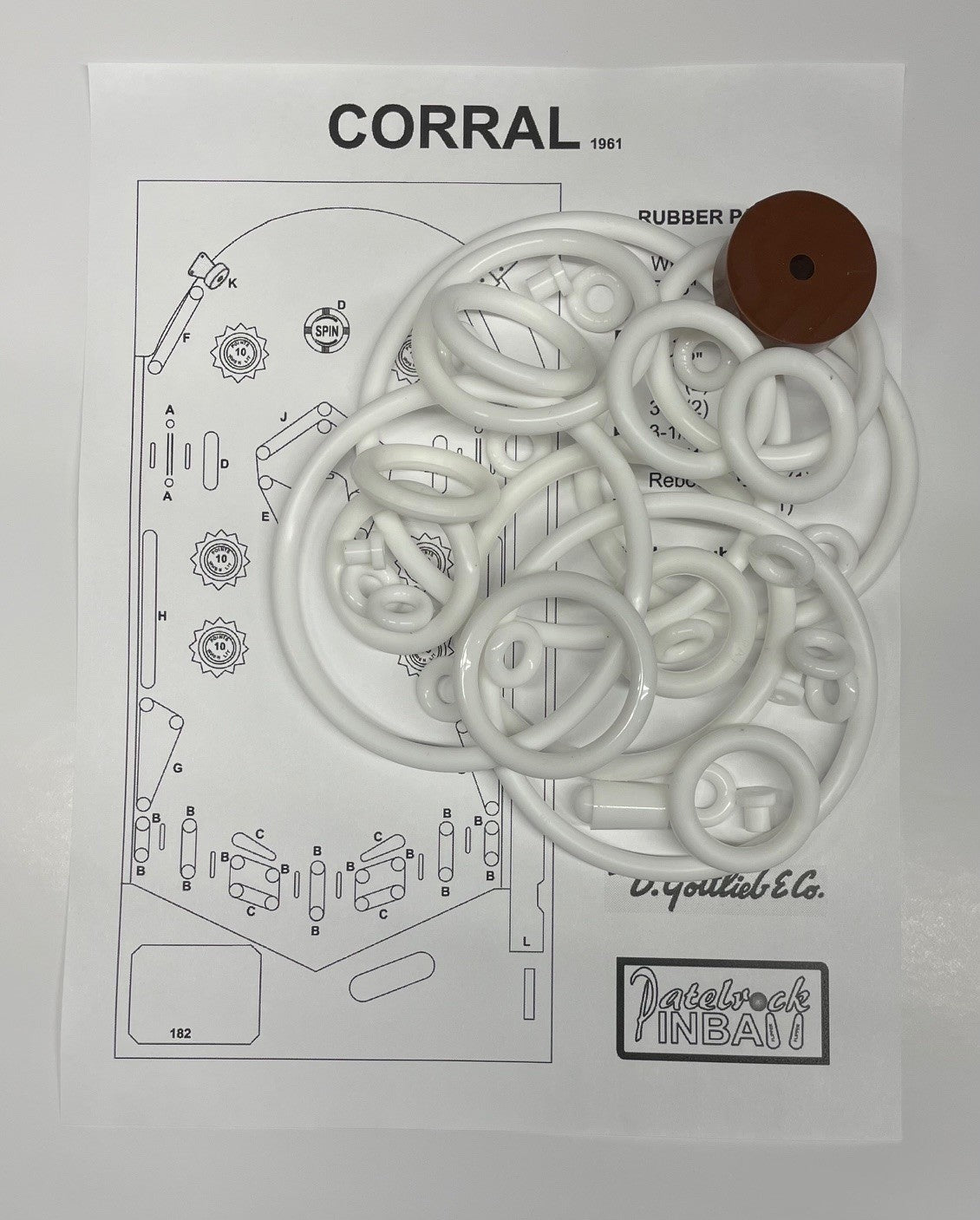 Gottlieb Corral Pinball Machine Rubber Ring Kit