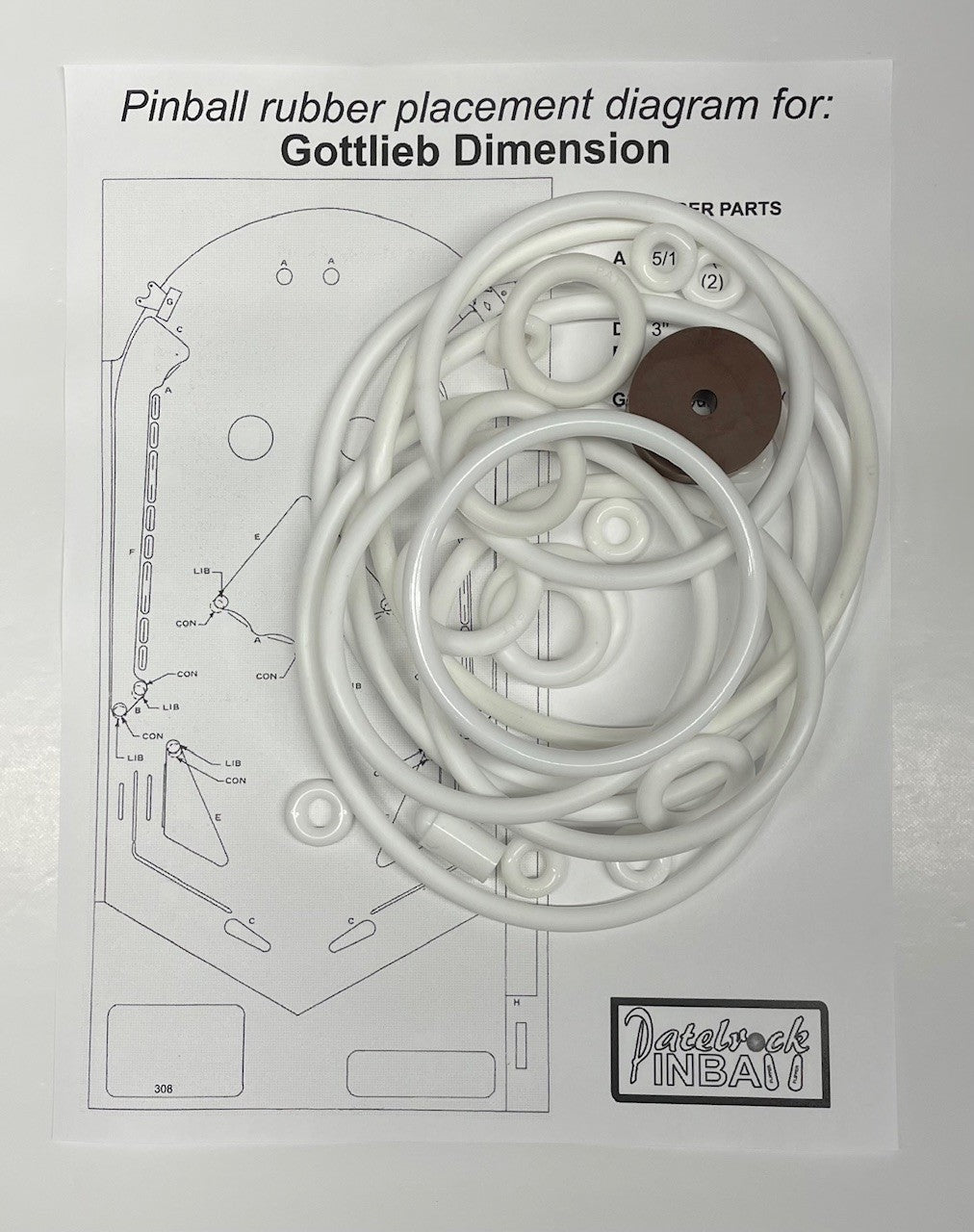 Gottlieb Dimension Pinball Machine Rubber Ring Kit