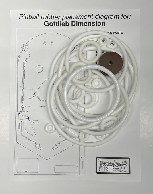 Gottlieb Dimension Pinball Machine Rubber Ring Kit