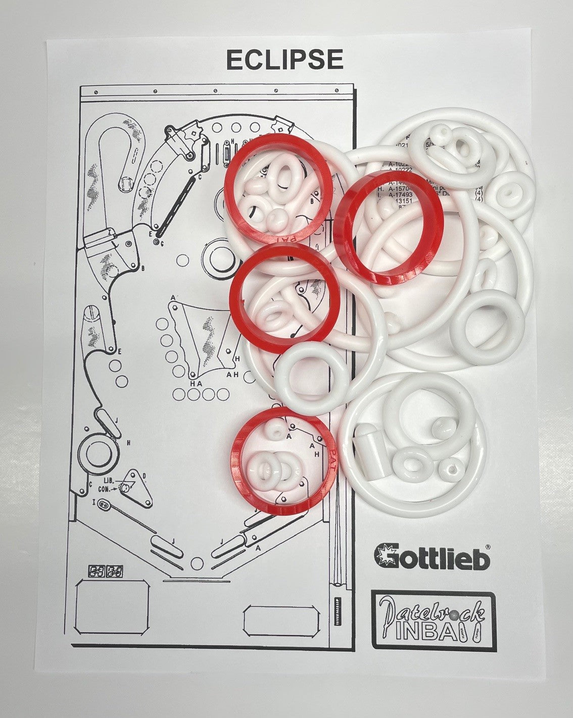 Gottlieb Eclipse Pinball Machine Rubber Ring Kit