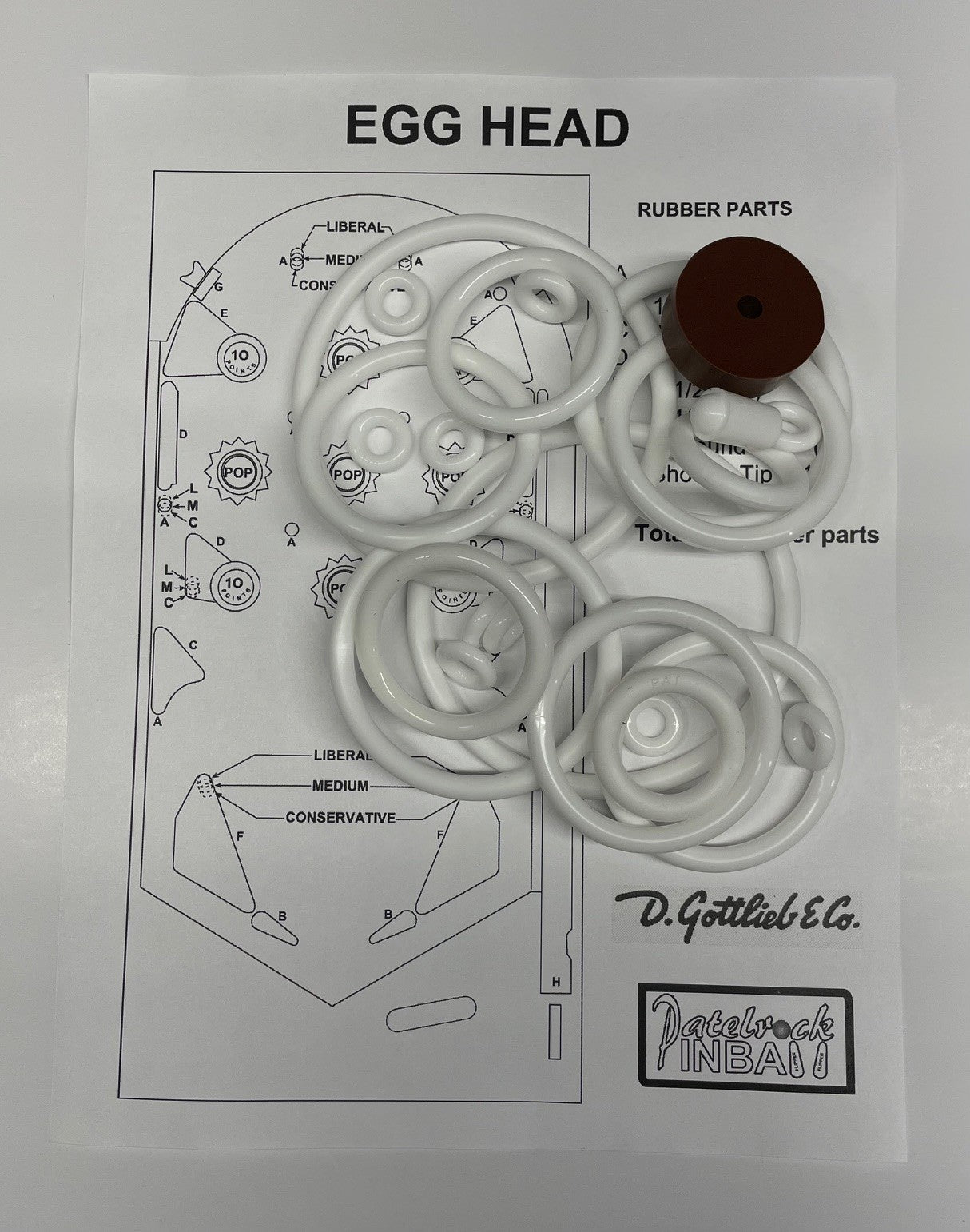 Gottlieb Egg Head Pinball Machine Rubber Ring Kit