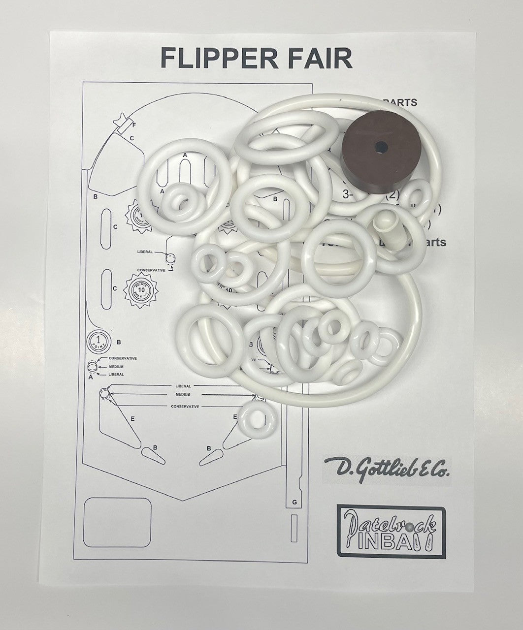 Gottlieb Flipper Fair Pinball Machine Rubber Ring Kit