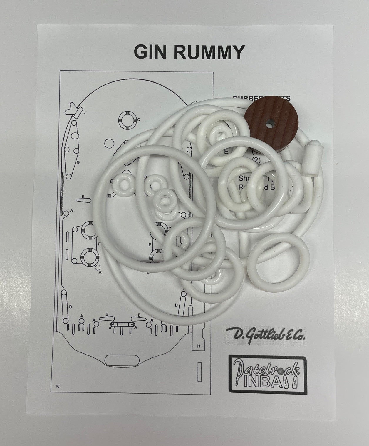 Gottlieb Gin Rummy Pinball Machine Rubber Ring Kit