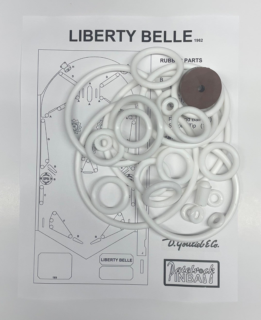 Gottlieb Liberty Belle Pinball Machine Rubber Ring Kit