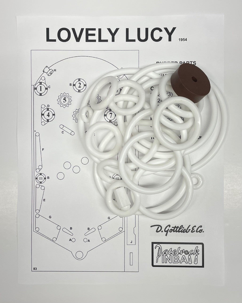 Gottlieb Lovely Lucy Pinball Machine Maintenance Kit