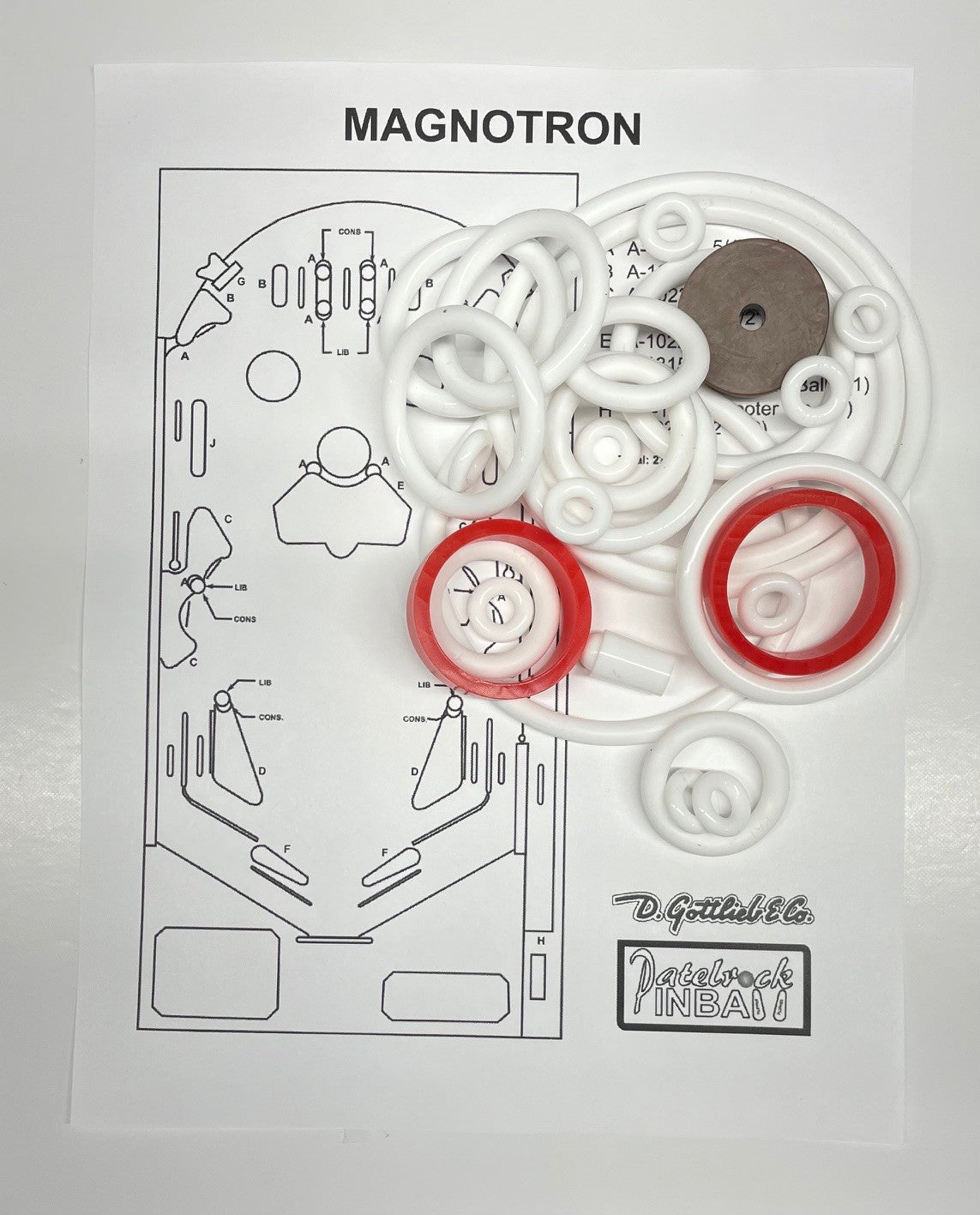 Gottlieb Magnotron Pinball Machine Rubber Ring Kit