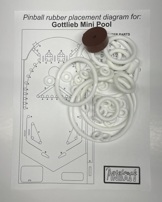 Gottlieb Mini Pool Pinball Machine Rubber Ring Kit