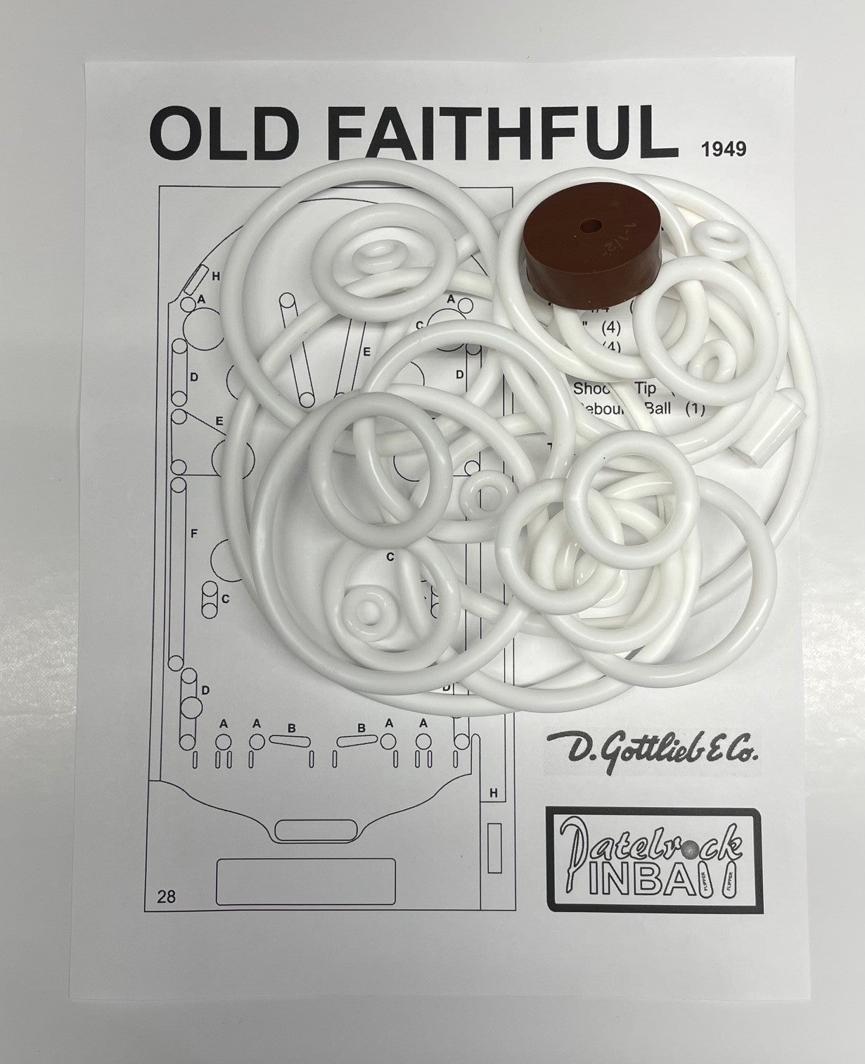 Gottlieb Old Faithful Pinball Machine Rubber Ring Kit