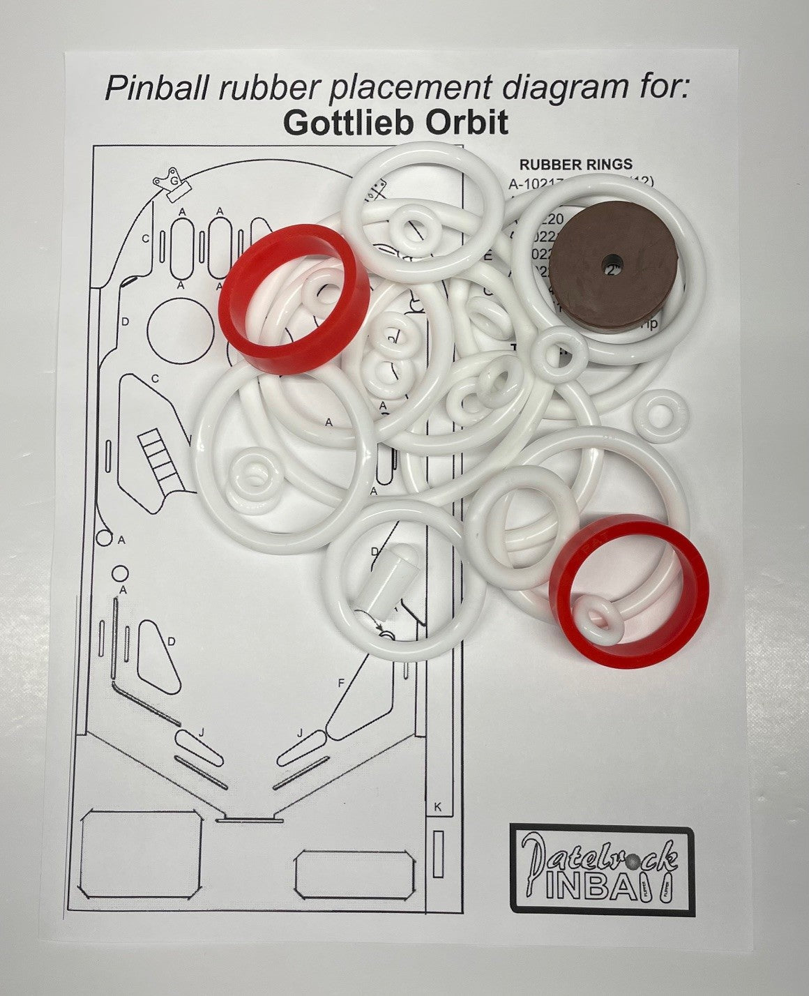 Gottlieb Orbit Pinball Machine Rubber Ring Kit