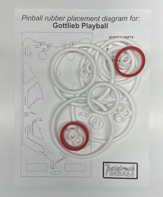 Gottlieb Playball Pinball Machine Rubber Ring Kit