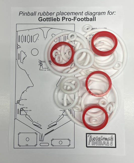 Gottlieb Pro-Football Pinball Machine Rubber Ring Kit