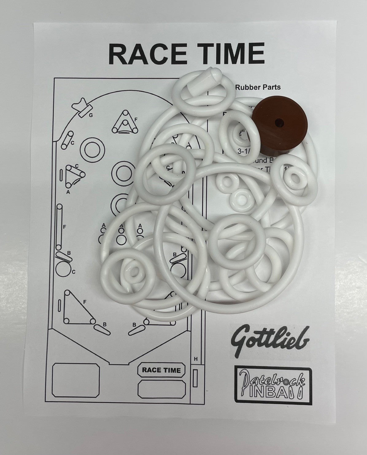 Gottlieb Race Time Pinball Machine Rubber Ring Kit