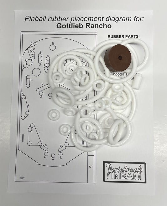 Gottlieb Rancho Pinball Machine Rubber Ring Kit