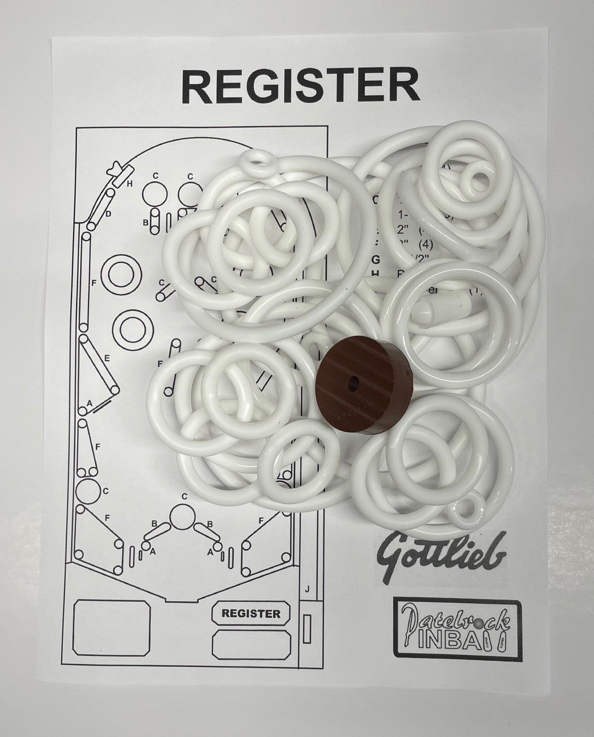 Gottlieb Register Pinball Machine Rubber Ring Kit