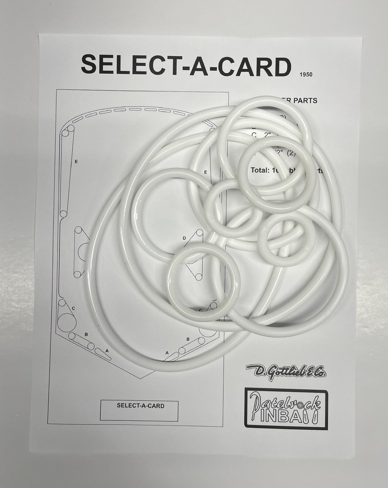 Gottlieb Select-A-Card Pinball Machine Rubber Ring Kit