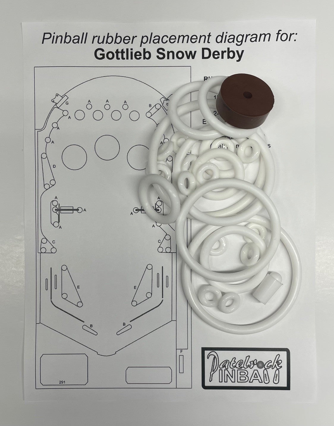 Gottlieb Snow Derby Pinball Machine Rubber Ring Kit