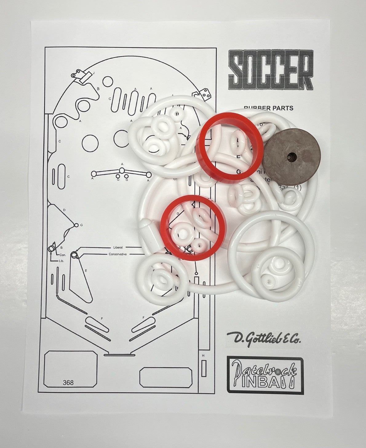 Gottlieb Soccer Pinball Machine Rubber Ring Kit