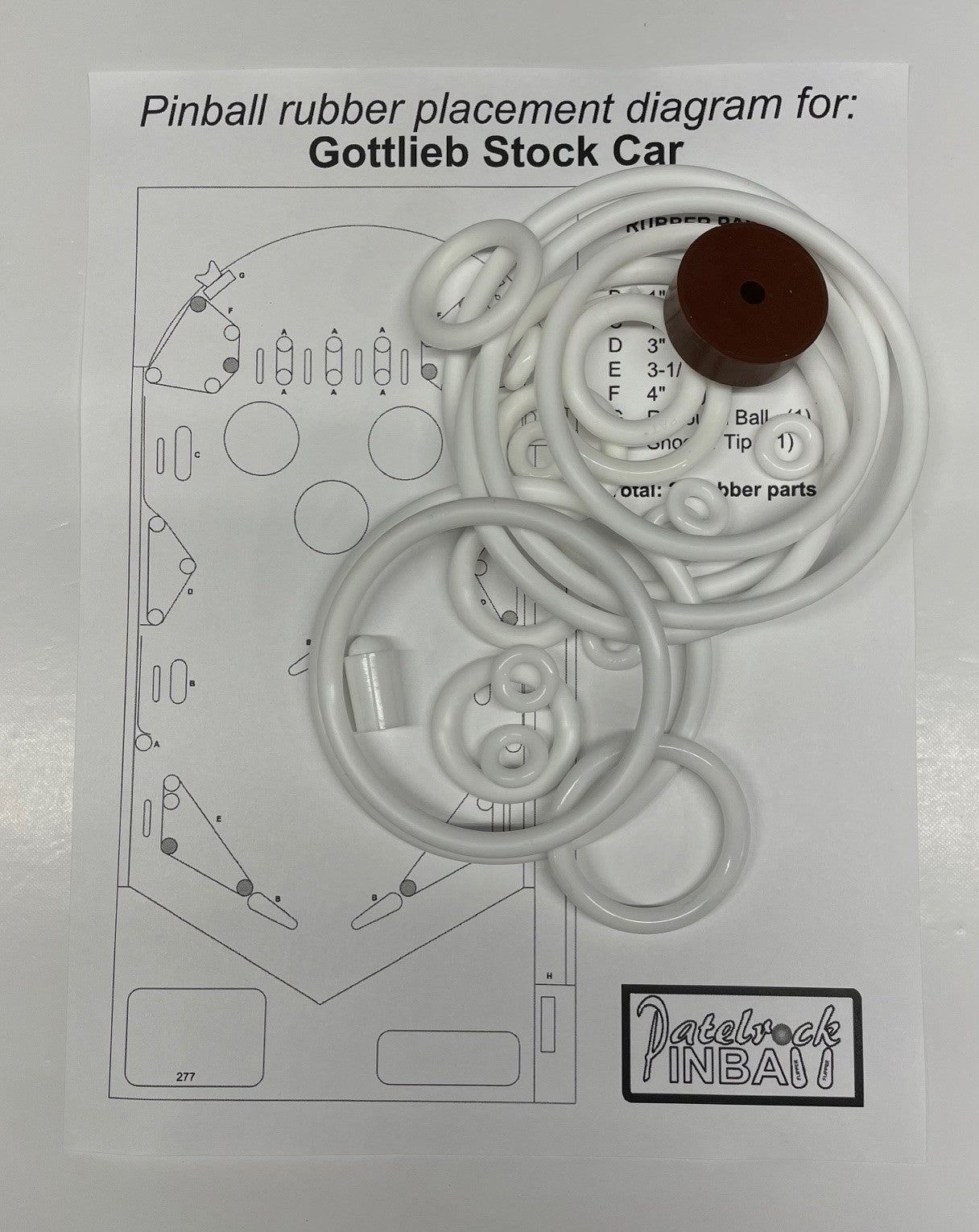 Gottlieb Stock Car Pinball Machine Rubber Ring Kit