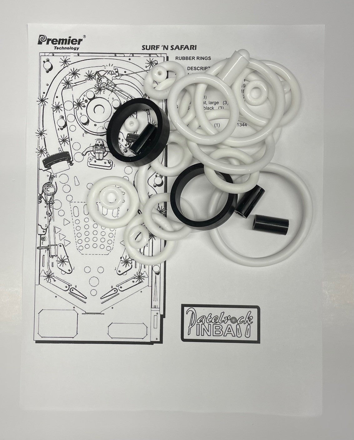 Gottlieb Surf 'n Safari Pinball Machine Rubber Ring Kit