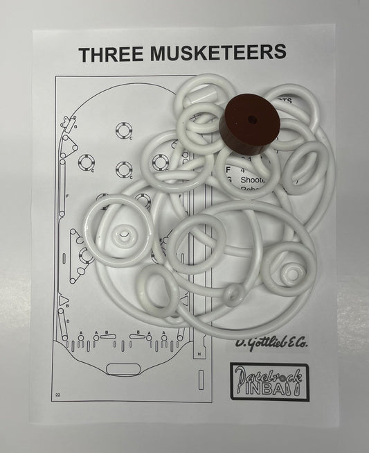 Gottlieb Three Musketeers Pinball Machine Rubber Ring Kit