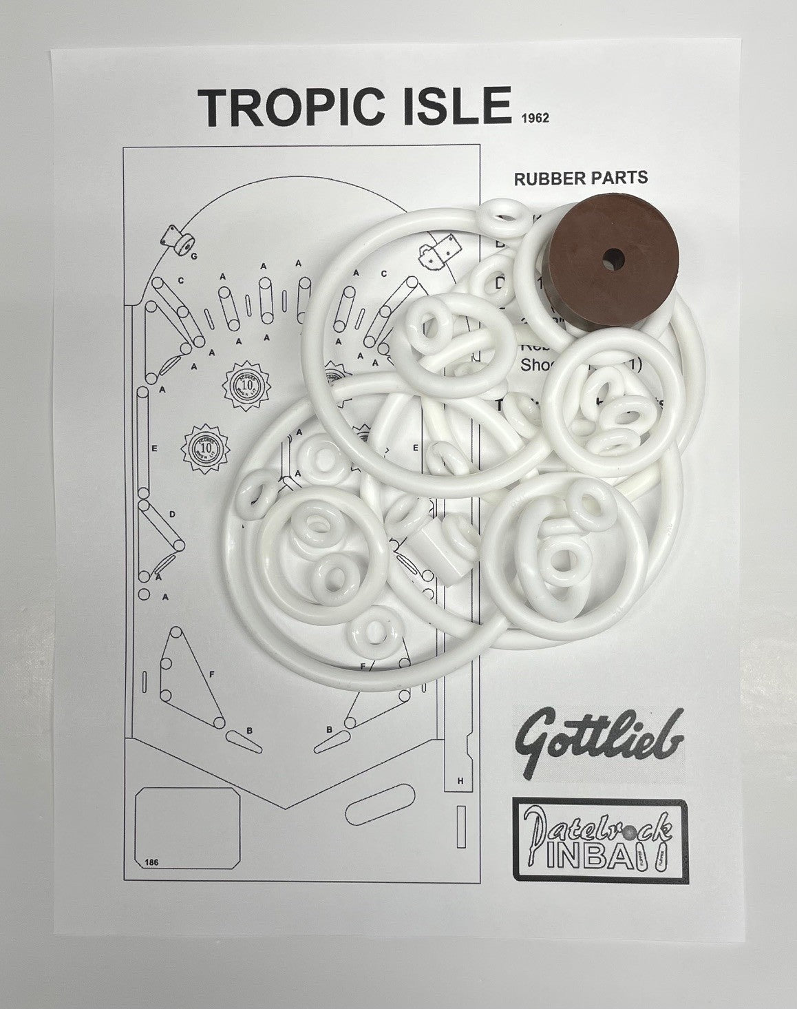 Gottlieb Tropic Isle Pinball Machine Rubber Ring Kit