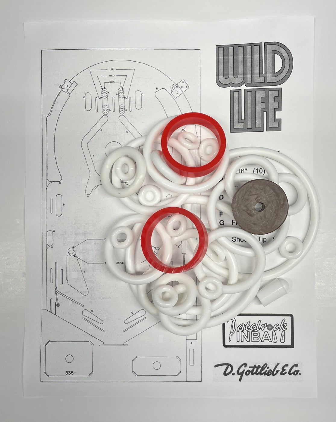Gottlieb Wild Life Pinball Machine Rubber Ring Kit