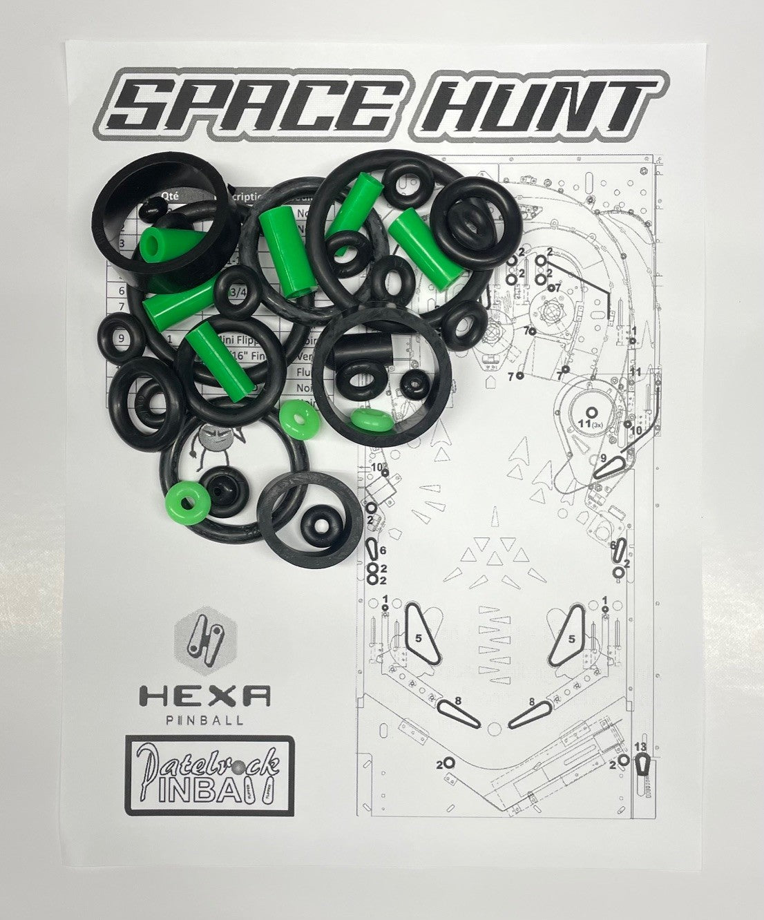 Hexa Space Hunt Pinball Machine Rubber Ring Kit