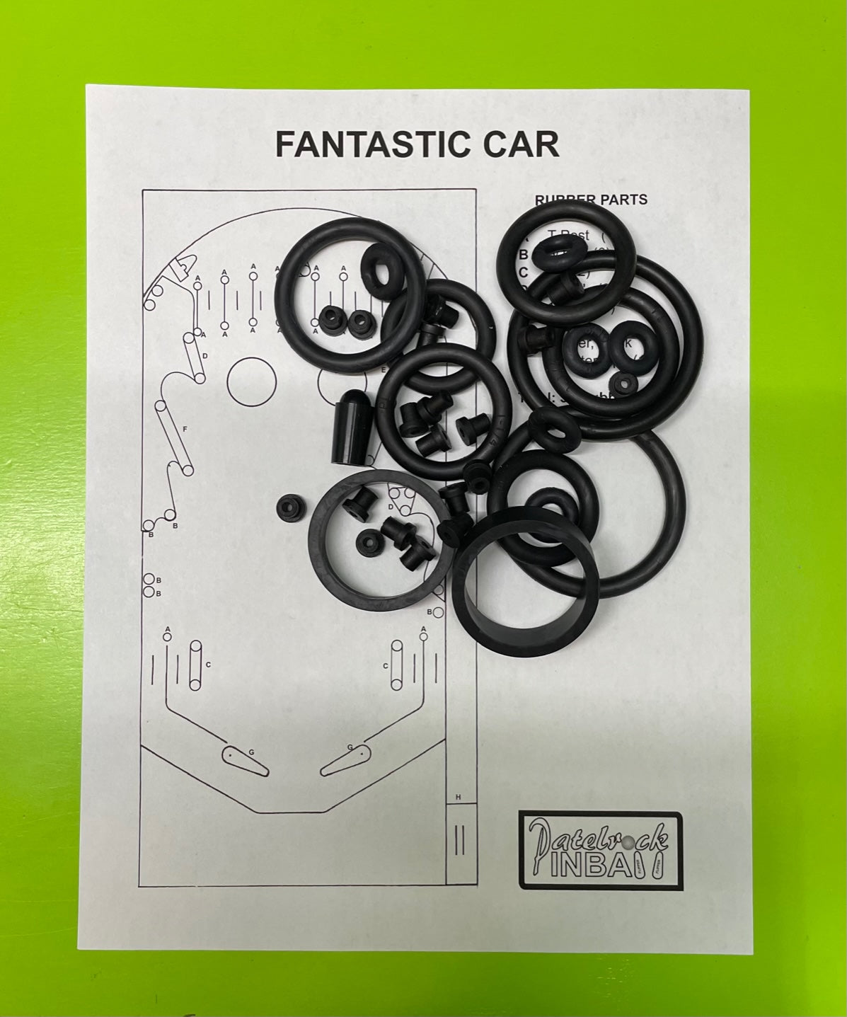 IDSA Fantastic Car Pinball Machine Rubber Ring Kit