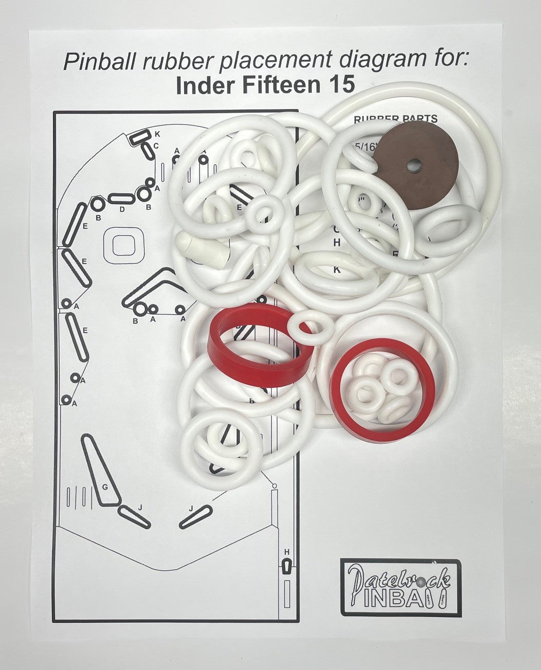 Inder 15 | Fifteen Pinball Machine Rubber Ring Kit