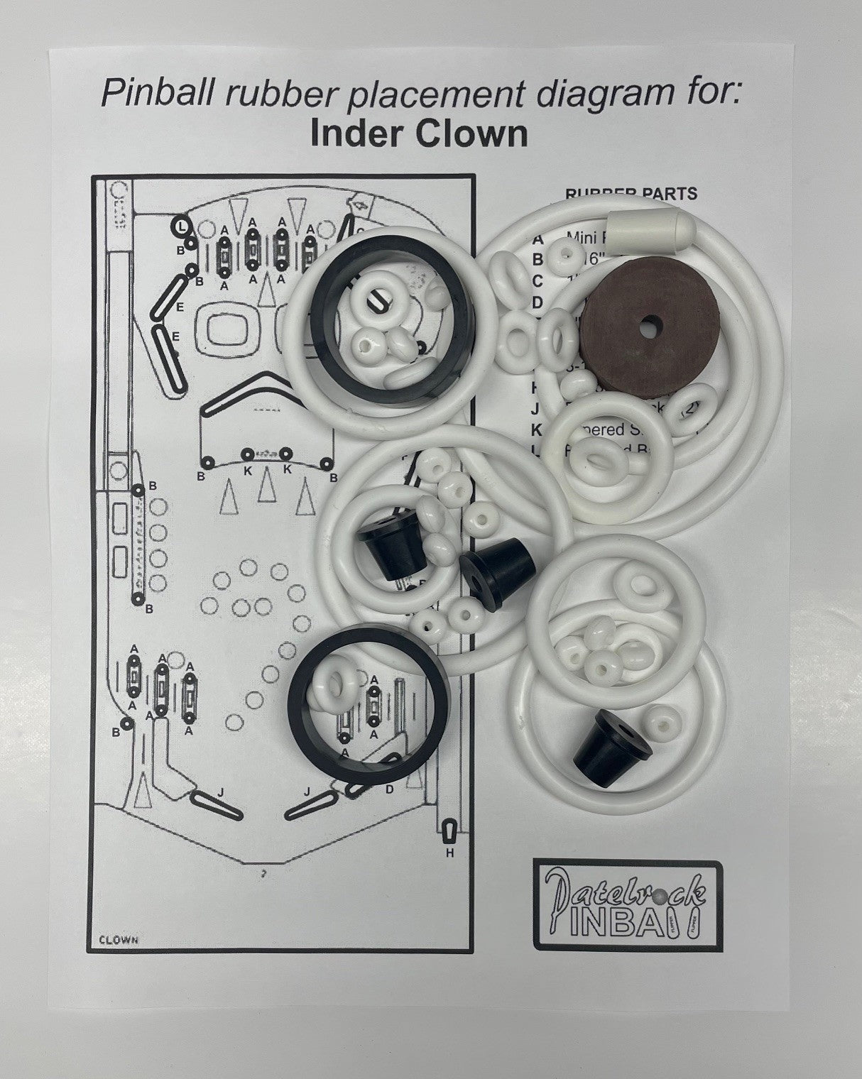Inder Clown Pinball Machine Rubber Ring Kit