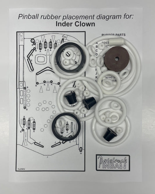Inder Clown Pinball Machine Rubber Ring Kit