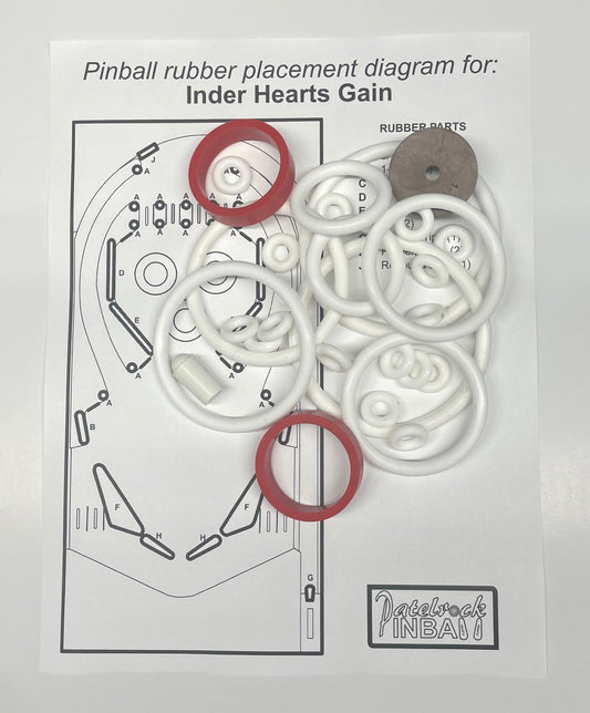 Inder Hearts Gain Pinball Machine Rubber Ring Kit