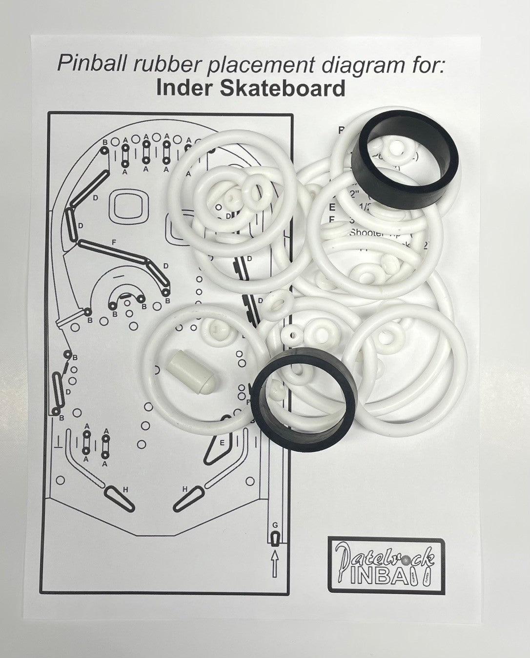 Inder Skateboard Pinball Machine Rubber Ring Kit