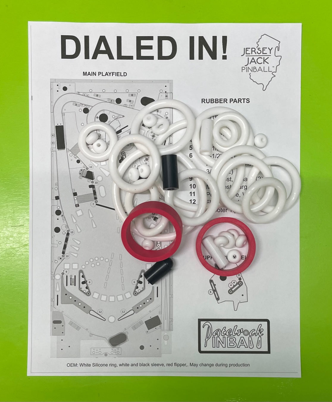 Jersey Jack Pinball Dialed In! Limited | Collector's | Standard Edition Pinball Machine Rubber Ring Kit