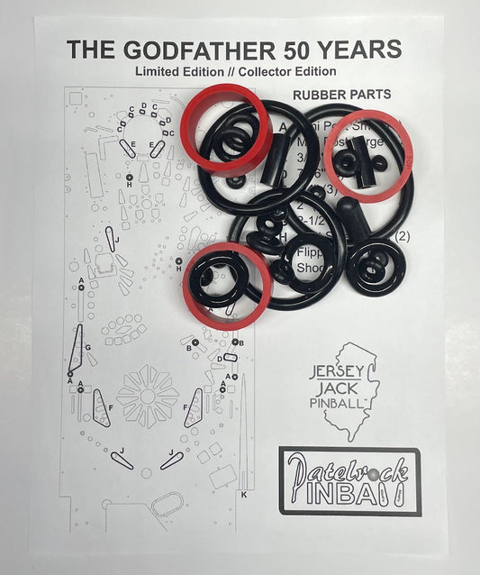Jersey Jack Pinball The Godfather 50 Years Limited | Collector's Edition Pinball Machine Rubber Ring Kit